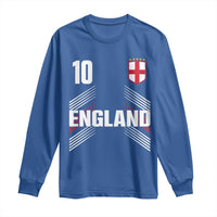 England Soccer Sports Graphic Number 10 Jersey Style Long Sleeve Shirt Proud St George Cross Football Fans Game Day Pride