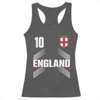 England Soccer Sports Graphic Number 10 Jersey Style Racerback Tank Top Proud St George Cross Football Fans Game Day Pride