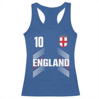 England Soccer Sports Graphic Number 10 Jersey Style Racerback Tank Top Proud St George Cross Football Fans Game Day Pride