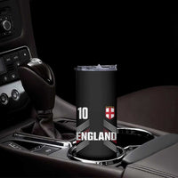 England Soccer Sports Graphic Number 10 Jersey Style Skinny Tumbler Proud St George Cross Football Fans Game Day Pride