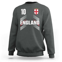 England Soccer Sports Graphic Number 10 Jersey Style Sweatshirt Proud St George Cross Football Fans Game Day Pride