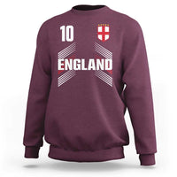 England Soccer Sports Graphic Number 10 Jersey Style Sweatshirt Proud St George Cross Football Fans Game Day Pride