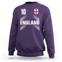 England Soccer Sports Graphic Number 10 Jersey Style Sweatshirt Proud St George Cross Football Fans Game Day Pride