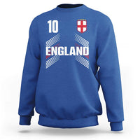 England Soccer Sports Graphic Number 10 Jersey Style Sweatshirt Proud St George Cross Football Fans Game Day Pride