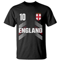 England Soccer Sports Graphic Number 10 Jersey Style T Shirt Proud St George Cross Football Fans Game Day Pride
