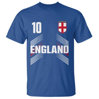England Soccer Sports Graphic Number 10 Jersey Style T Shirt Proud St George Cross Football Fans Game Day Pride