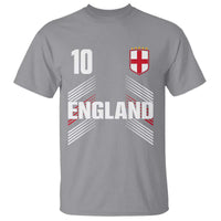 England Soccer Sports Graphic Number 10 Jersey Style T Shirt Proud St George Cross Football Fans Game Day Pride