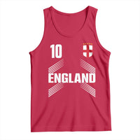 England Soccer Sports Graphic Number 10 Jersey Style Tank Top Proud St George Cross Football Fans Game Day Pride