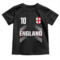 England Soccer Sports Graphic Number 10 Jersey Style Toddler T Shirt Proud St George Cross Football Fans Game Day Pride