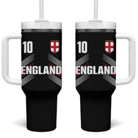 England Soccer Sports Graphic Number 10 Jersey Style Tumbler With Handle Proud St George Cross Football Fans Game Day Pride