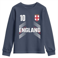 England Soccer Sports Graphic Number 10 Jersey Style Youth Sweatshirt Proud St George Cross Football Fans Game Day Pride