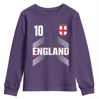 England Soccer Sports Graphic Number 10 Jersey Style Youth Sweatshirt Proud St George Cross Football Fans Game Day Pride