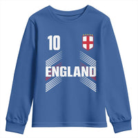 England Soccer Sports Graphic Number 10 Jersey Style Youth Sweatshirt Proud St George Cross Football Fans Game Day Pride