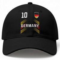 Germany Soccer Sports Graphic Number 10 Jersey Style Baseball Cap Proud German Football Fans Game Day Pride