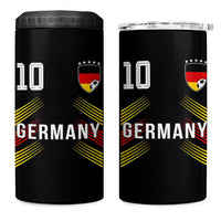 Germany Soccer Sports Graphic Number 10 Jersey Style 4 in 1 Can Cooler Tumbler Proud German Football Fans Game Day Pride