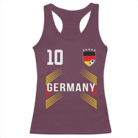 Germany Soccer Sports Graphic Number 10 Jersey Style Racerback Tank Top Proud German Football Fans Game Day Pride