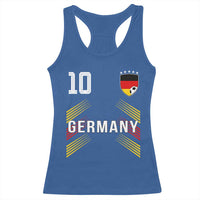Germany Soccer Sports Graphic Number 10 Jersey Style Racerback Tank Top Proud German Football Fans Game Day Pride