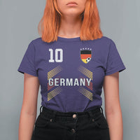 Germany Soccer Sports Graphic Number 10 Jersey Style T Shirt For Women Proud German Football Fans Game Day Pride