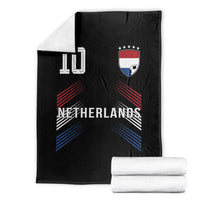 Netherlands Soccer Sports Graphic Number 10 Jersey Style Throw Blanket Proud Nederlands Holland Football Fans Game Day Pride