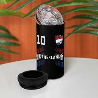 Netherlands Soccer Sports Graphic Number 10 Jersey Style 4 in 1 Can Cooler Tumbler Proud Nederlands Holland Football Fans Game Day Pride