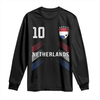 Netherlands Soccer Sports Graphic Number 10 Jersey Style Long Sleeve Shirt Proud Nederlands Holland Football Fans Game Day Pride