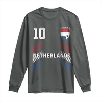 Netherlands Soccer Sports Graphic Number 10 Jersey Style Long Sleeve Shirt Proud Nederlands Holland Football Fans Game Day Pride