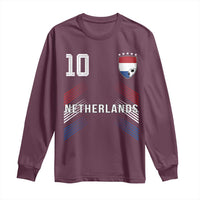 Netherlands Soccer Sports Graphic Number 10 Jersey Style Long Sleeve Shirt Proud Nederlands Holland Football Fans Game Day Pride