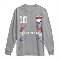 Netherlands Soccer Sports Graphic Number 10 Jersey Style Long Sleeve Shirt Proud Nederlands Holland Football Fans Game Day Pride