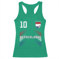 Netherlands Soccer Sports Graphic Number 10 Jersey Style Racerback Tank Top Proud Nederlands Holland Football Fans Game Day Pride