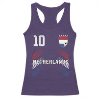 Netherlands Soccer Sports Graphic Number 10 Jersey Style Racerback Tank Top Proud Nederlands Holland Football Fans Game Day Pride