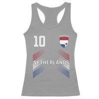 Netherlands Soccer Sports Graphic Number 10 Jersey Style Racerback Tank Top Proud Nederlands Holland Football Fans Game Day Pride