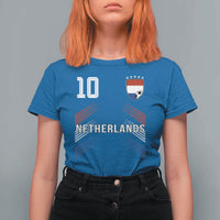 Netherlands Soccer Sports Graphic Number 10 Jersey Style T Shirt For Women Proud Nederlands Holland Football Fans Game Day Pride