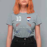 Netherlands Soccer Sports Graphic Number 10 Jersey Style T Shirt For Women Proud Nederlands Holland Football Fans Game Day Pride