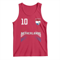 Netherlands Soccer Sports Graphic Number 10 Jersey Style Tank Top Proud Nederlands Holland Football Fans Game Day Pride