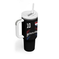Netherlands Soccer Sports Graphic Number 10 Jersey Style Tumbler With Handle Proud Nederlands Holland Football Fans Game Day Pride