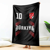 Proud Turkiye Soccer Fans Number 10 Jersey Style Throw Blanket Patriotic Turkish Football Turkey Sports Lover