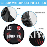 Proud Turkiye Soccer Fans Number 10 Jersey Style Spare Tire Cover Patriotic Turkish Football Turkey Sports Lover
