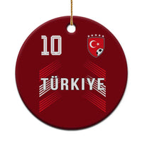 Proud Turkiye Soccer Fans Number 10 Jersey Style Ceramic Ornament Patriotic Turkish Football Turkey Sports Lover