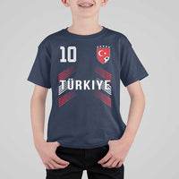 Proud Turkiye Soccer Fans Number 10 Jersey Style T Shirt For Kid Patriotic Turkish Football Turkey Sports Lover