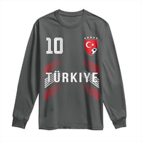 Proud Turkiye Soccer Fans Number 10 Jersey Style Long Sleeve Shirt Patriotic Turkish Football Turkey Sports Lover