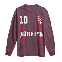 Proud Turkiye Soccer Fans Number 10 Jersey Style Long Sleeve Shirt Patriotic Turkish Football Turkey Sports Lover