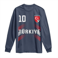 Proud Turkiye Soccer Fans Number 10 Jersey Style Long Sleeve Shirt Patriotic Turkish Football Turkey Sports Lover