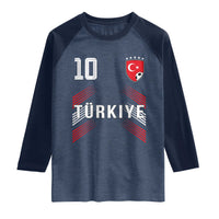 Proud Turkiye Soccer Fans Number 10 Jersey Style Raglan Shirt Patriotic Turkish Football Turkey Sports Lover
