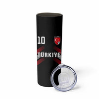 Proud Turkiye Soccer Fans Number 10 Jersey Style Skinny Tumbler Patriotic Turkish Football Turkey Sports Lover