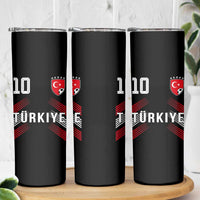 Proud Turkiye Soccer Fans Number 10 Jersey Style Skinny Tumbler Patriotic Turkish Football Turkey Sports Lover