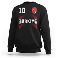 Proud Turkiye Soccer Fans Number 10 Jersey Style Sweatshirt Patriotic Turkish Football Turkey Sports Lover