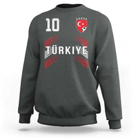 Proud Turkiye Soccer Fans Number 10 Jersey Style Sweatshirt Patriotic Turkish Football Turkey Sports Lover