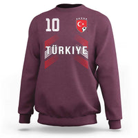 Proud Turkiye Soccer Fans Number 10 Jersey Style Sweatshirt Patriotic Turkish Football Turkey Sports Lover