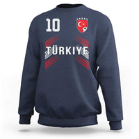 Proud Turkiye Soccer Fans Number 10 Jersey Style Sweatshirt Patriotic Turkish Football Turkey Sports Lover