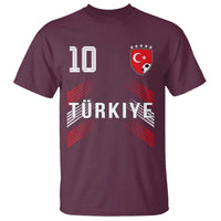 Proud Turkiye Soccer Fans Number 10 Jersey Style T Shirt Patriotic Turkish Football Turkey Sports Lover